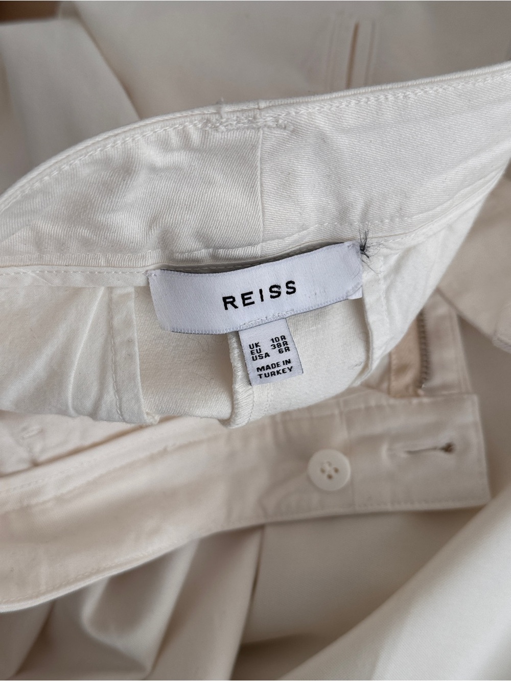 The REISS Astrid trouser wide leg pleat front pant size 6 cream - Picture 10 of 10